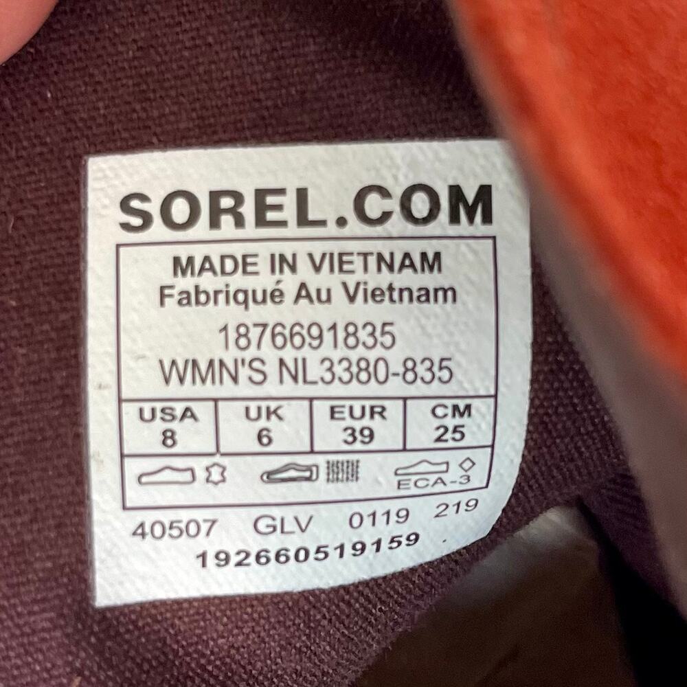 SOREL Womens Cate Bootie 8 Orange Brown EUC - Picture 8 of 8